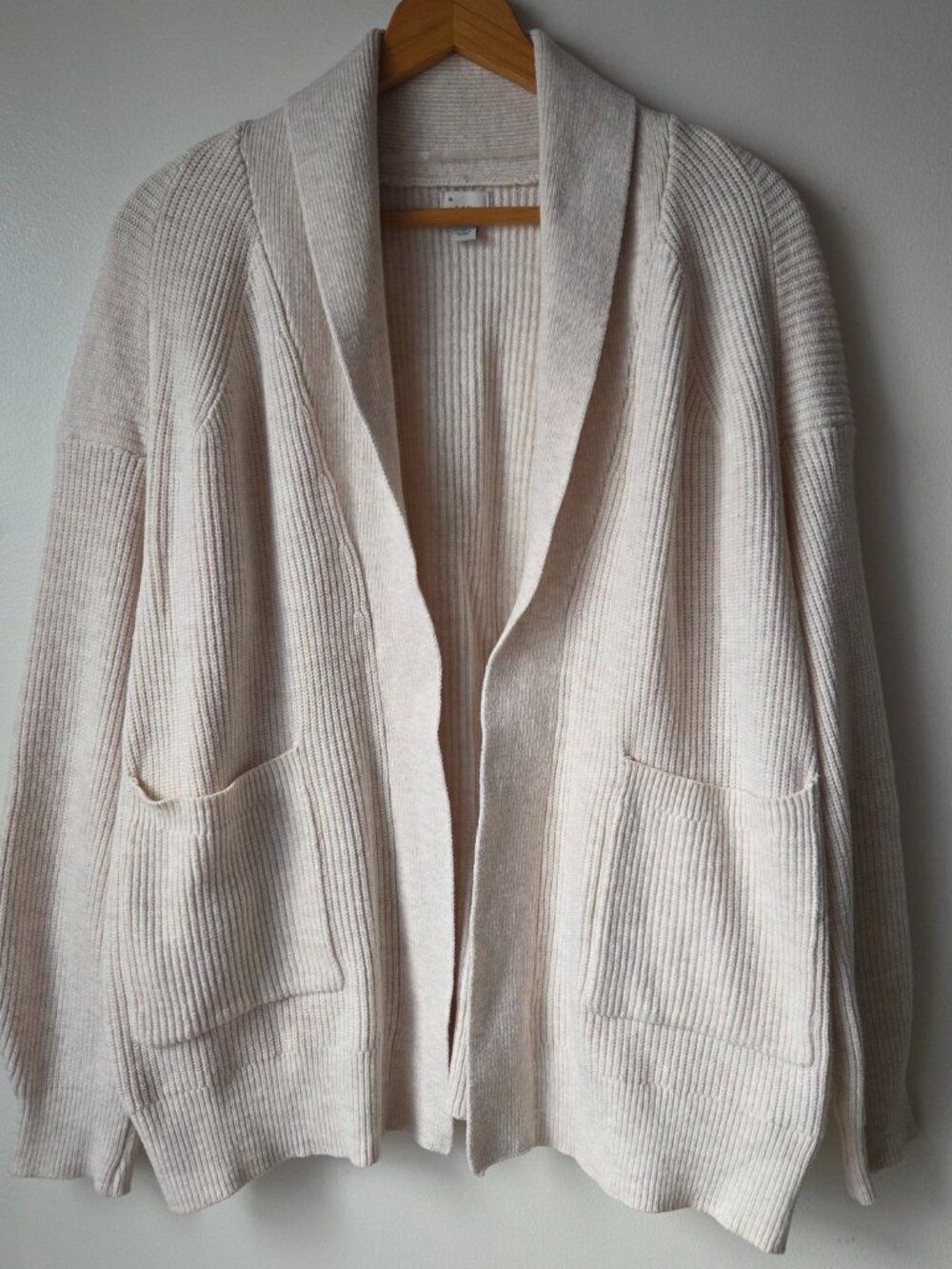 EUC A NEW DAY CREAM OPEN CARDIGAN SWEATER COTTON BLEND SZ M